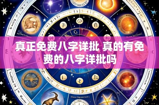 真正免费八字详批 真的有免费的八字详批吗