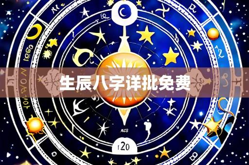 生辰八字详批免费