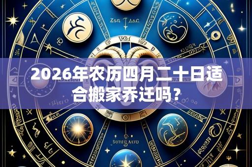 2026年农历四月二十日适合搬家乔迁吗?