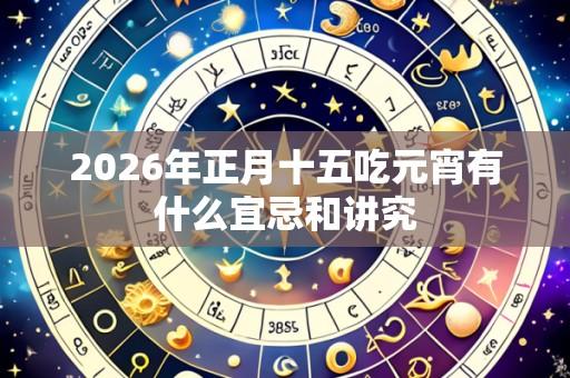 2026年正月十五吃元宵有什么宜忌和讲究