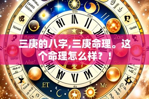 三庚的八字,三庚命理。这个命理怎么样？！