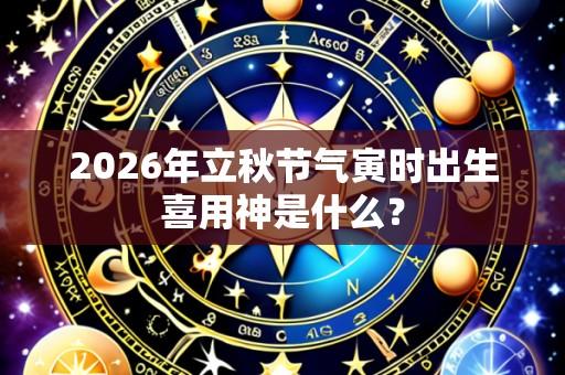 2026年立秋节气寅时出生喜用神是什么？