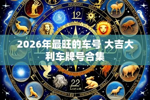 2026年最旺的车号 大吉大利车牌号合集