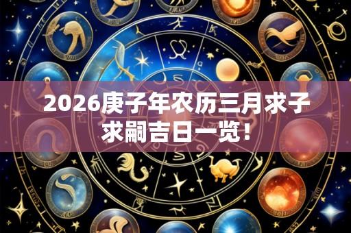 2026庚子年农历三月求子求嗣吉日一览！