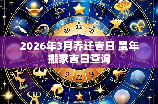 2026年3月乔迁吉日 鼠年搬家吉日查询
