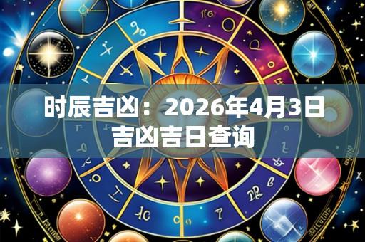 时辰吉凶：2026年4月3日吉凶吉日查询