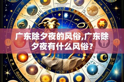 广东除夕夜的风俗,广东除夕夜有什么风俗?
