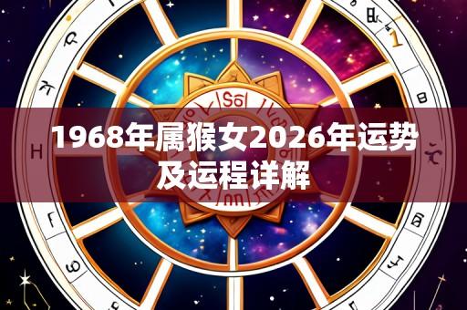 1968年属猴女2026年运势及运程详解