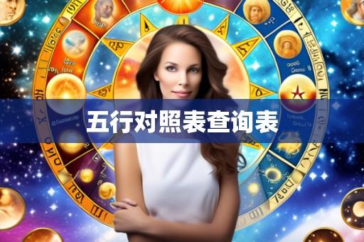 五行对照表查询表