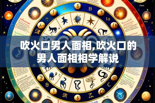 吹火口男人面相,吹火口的男人面相相学解说