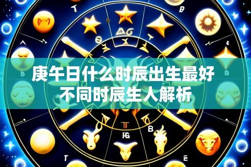 庚午日什么时辰出生最好 不同时辰生人解析