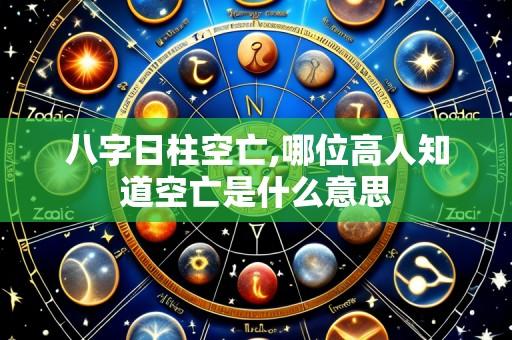八字日柱空亡,哪位高人知道空亡是什么意思
