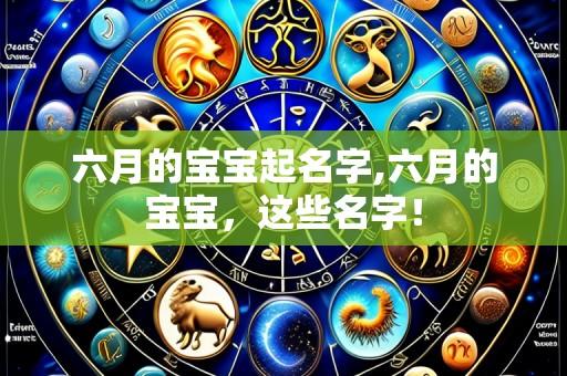 六月的宝宝起名字,六月的宝宝，这些名字！