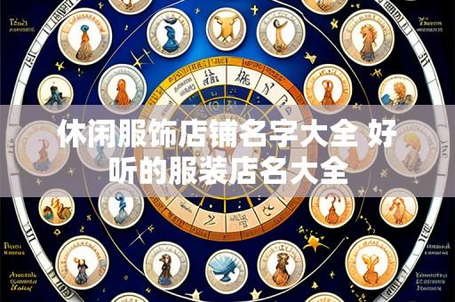 休闲服饰店铺名字大全 好听的服装店名大全