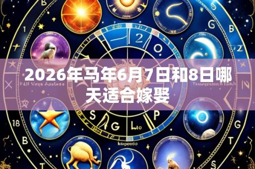 2026年马年6月7日和8日哪天适合嫁娶