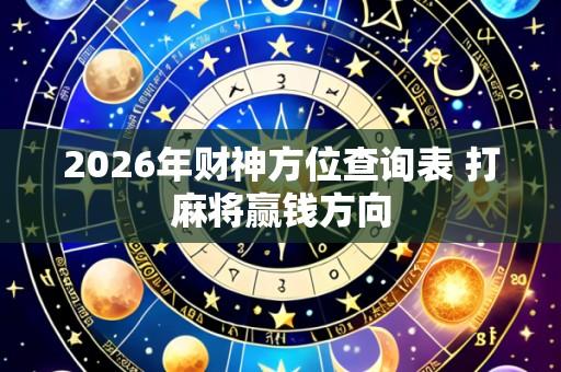 2026年财神方位查询表 打麻将赢钱方向