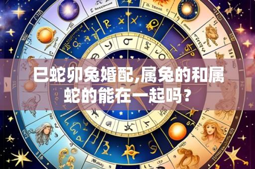 巳蛇卯兔婚配,属兔的和属蛇的能在一起吗?