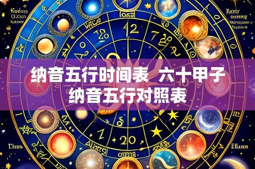 纳音五行时间表 六十甲子纳音五行对照表