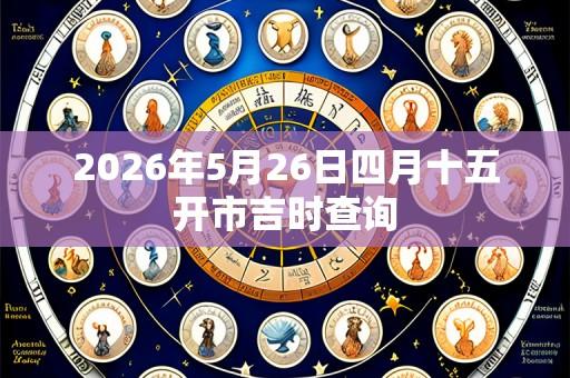 2026年5月26日四月十五开市吉时查询