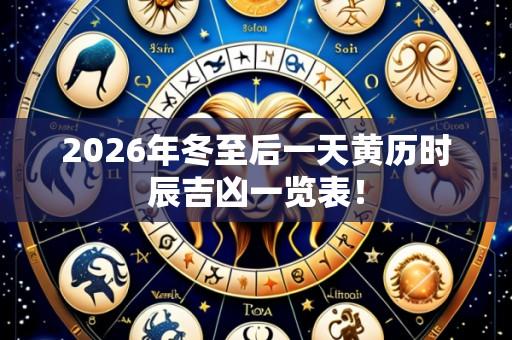 2026年冬至后一天黄历时辰吉凶一览表!