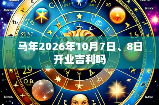 马年2026年10月7日、8日开业吉利吗