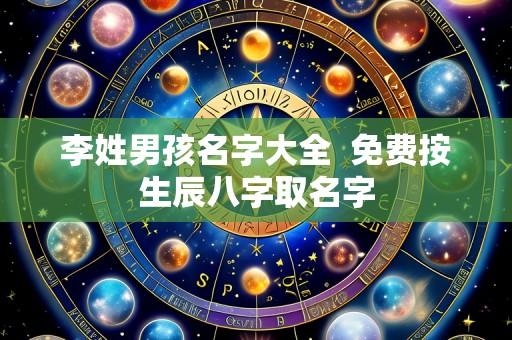 李姓男孩名字大全  免费按生辰八字取名字