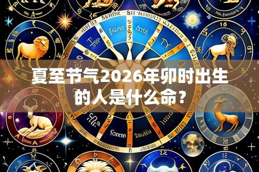 夏至节气2026年卯时出生的人是什么命？