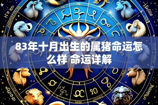 83年十月出生的属猪命运怎么样 命运详解