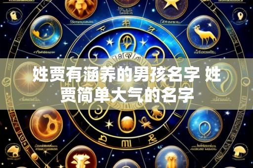 姓贾有涵养的男孩名字 姓贾简单大气的名字