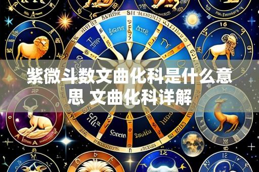 紫微斗数文曲化科是什么意思 文曲化科详解