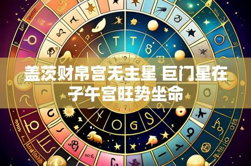 盖茨财帛宫无主星 巨门星在子午宫旺势坐命