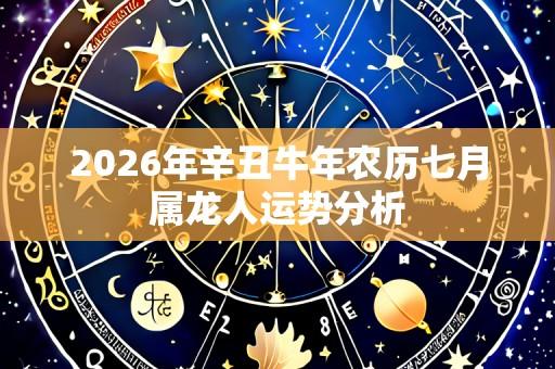 2026年辛丑牛年农历七月属龙人运势分析