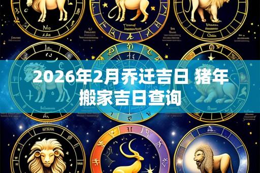 2026年2月乔迁吉日 猪年搬家吉日查询