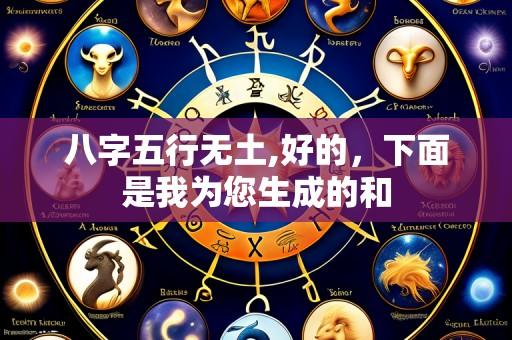 八字五行无土,好的，下面是我为您生成的和