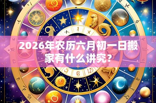 2026年农历六月初一日搬家有什么讲究?