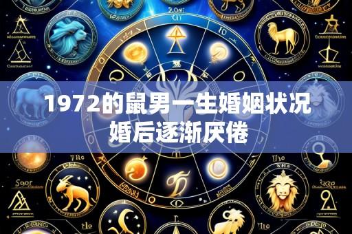 1972的鼠男一生婚姻状况 婚后逐渐厌倦