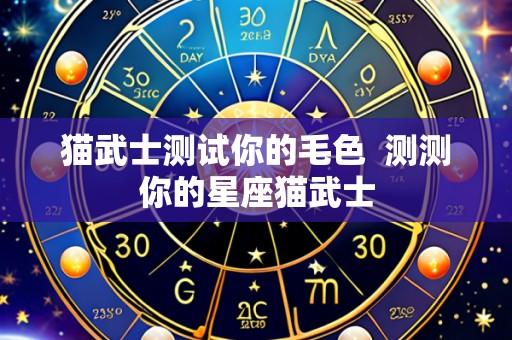 猫武士测试你的毛色 测测你的星座猫武士