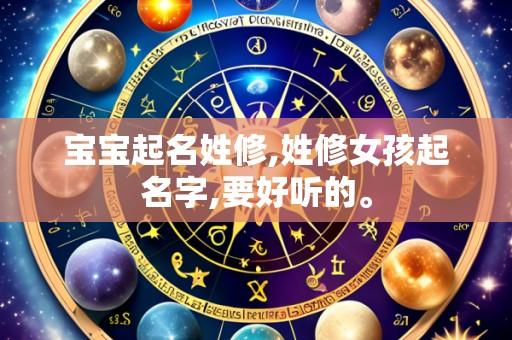 宝宝起名姓修,姓修女孩起名字,要好听的。