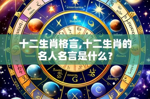 十二生肖格言,十二生肖的名人名言是什么?