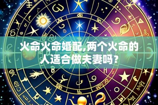 火命火命婚配,两个火命的人适合做夫妻吗？
