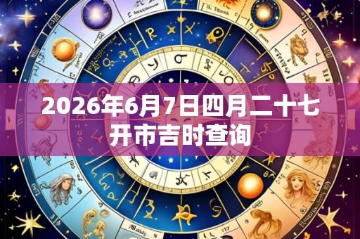 2026年6月7日四月二十七开市吉时查询
