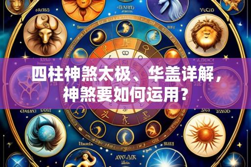 四柱神煞太极、华盖详解,神煞要如何运用?