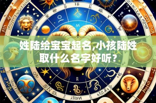 姓陆给宝宝起名,小孩陆姓取什么名字好听？