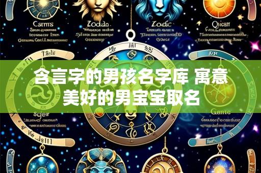 含言字的男孩名字库 寓意美好的男宝宝取名