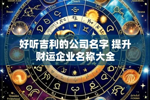 好听吉利的公司名字 提升财运企业名称大全