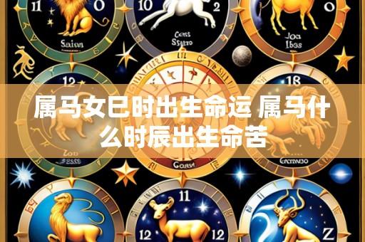 属马女巳时出生命运 属马什么时辰出生命苦