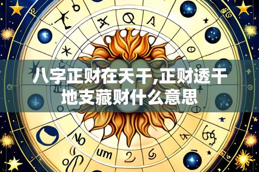 八字正财在天干,正财透干地支藏财什么意思