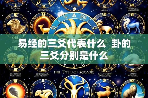 易经的三爻代表什么  卦的三爻分别是什么
