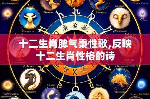 十二生肖脾气秉性歌,反映十二生肖性格的诗