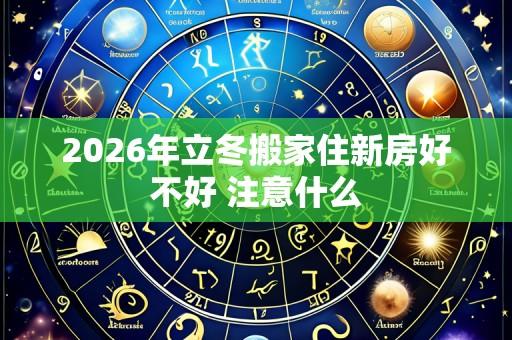 2026年立冬搬家住新房好不好 注意什么